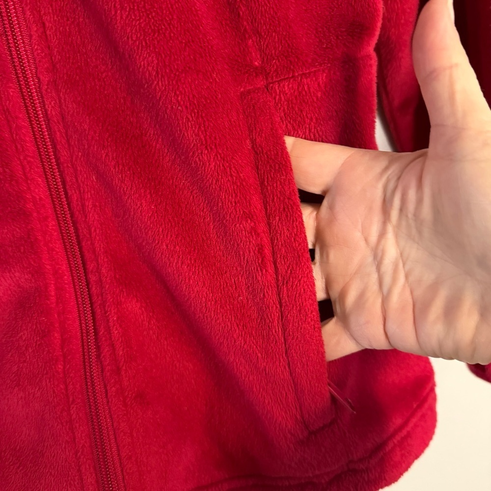 Columbia Women’s Hooded Full-Zip Red Fleece Jacket - Picture 5 of 14